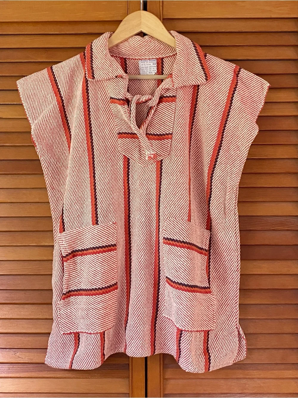Mexican Top Women's Size Medium Baja Surfer Sleeveless Sweater Drug Rug Pullover